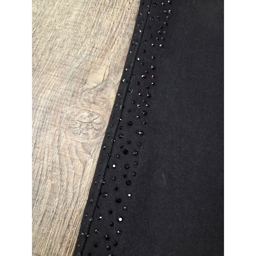 Artistan NY Black Stretch Jeans Rhinestones Pants Size 12 Cropped - Picture 2 of 6